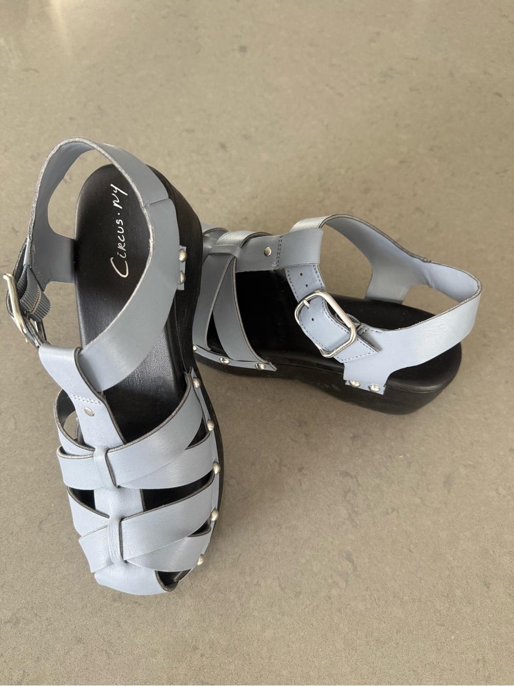 Circus by Sam Edelman Pale Blue Studded Platform Sandals Like new size 8